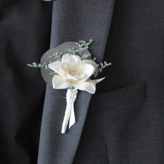 Star Magnolia Keepsake Pin On Boutonniere, Customizable