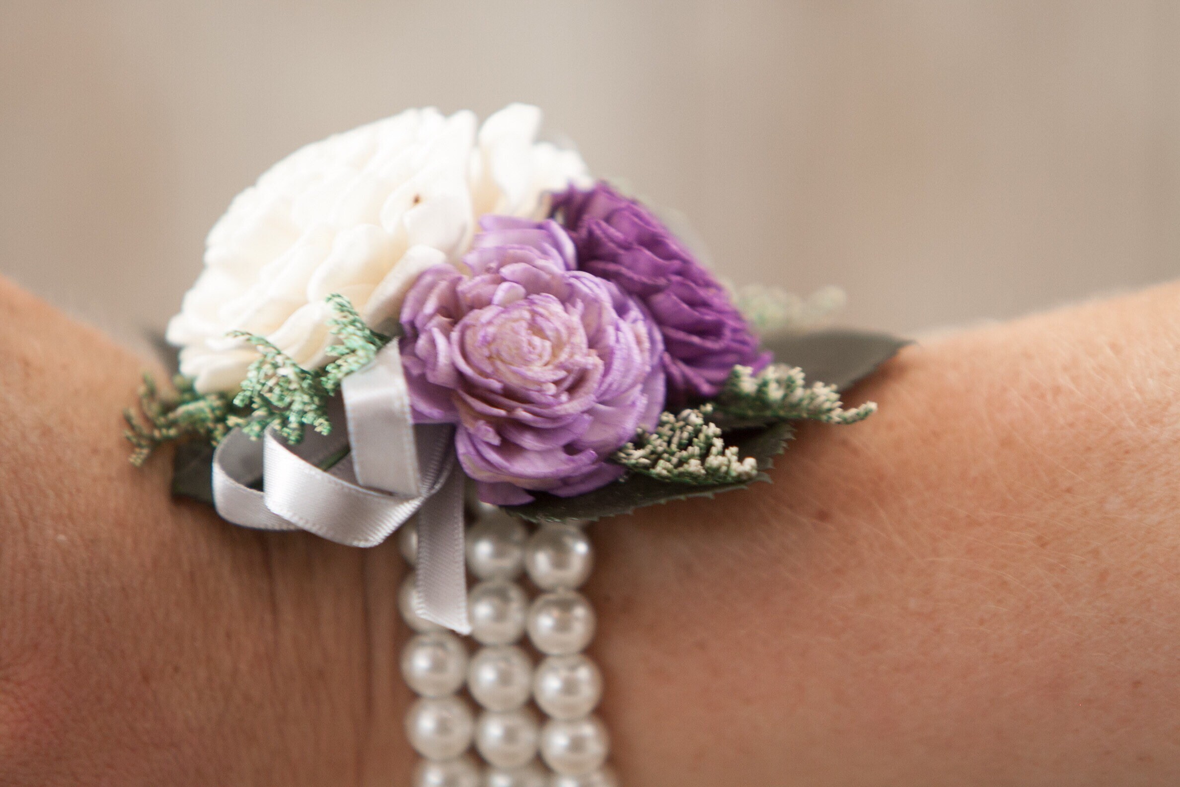 Woman's Purple Beaded Wristlet Corsage