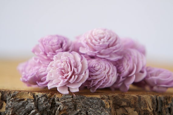 Lavender Mini Chorki Flowers - Set of 15 , lavander mini chorki sola flowers, lavander sola flowers, balsa wood sola flowers, balsa wood