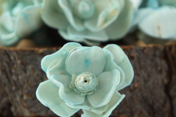 Turquoise Sola Magnolia Flowers- SET OF 10