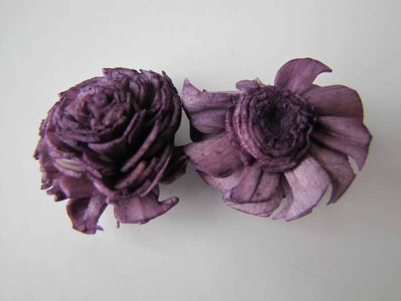 balsa wood flowers Set of 15 sola flowers balsa wood sola flowers Eggplant mini chorki sola flowers Eggplant Mini Chorki Flowers