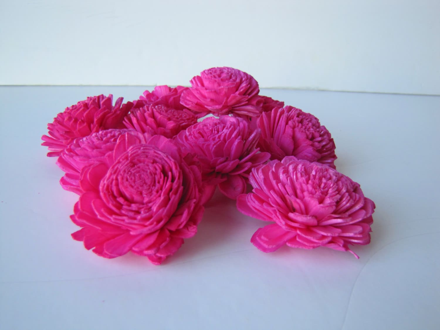 SALE Hot Pink Belly Sola Flowers SET OF 10 , Bright Pink Flowers