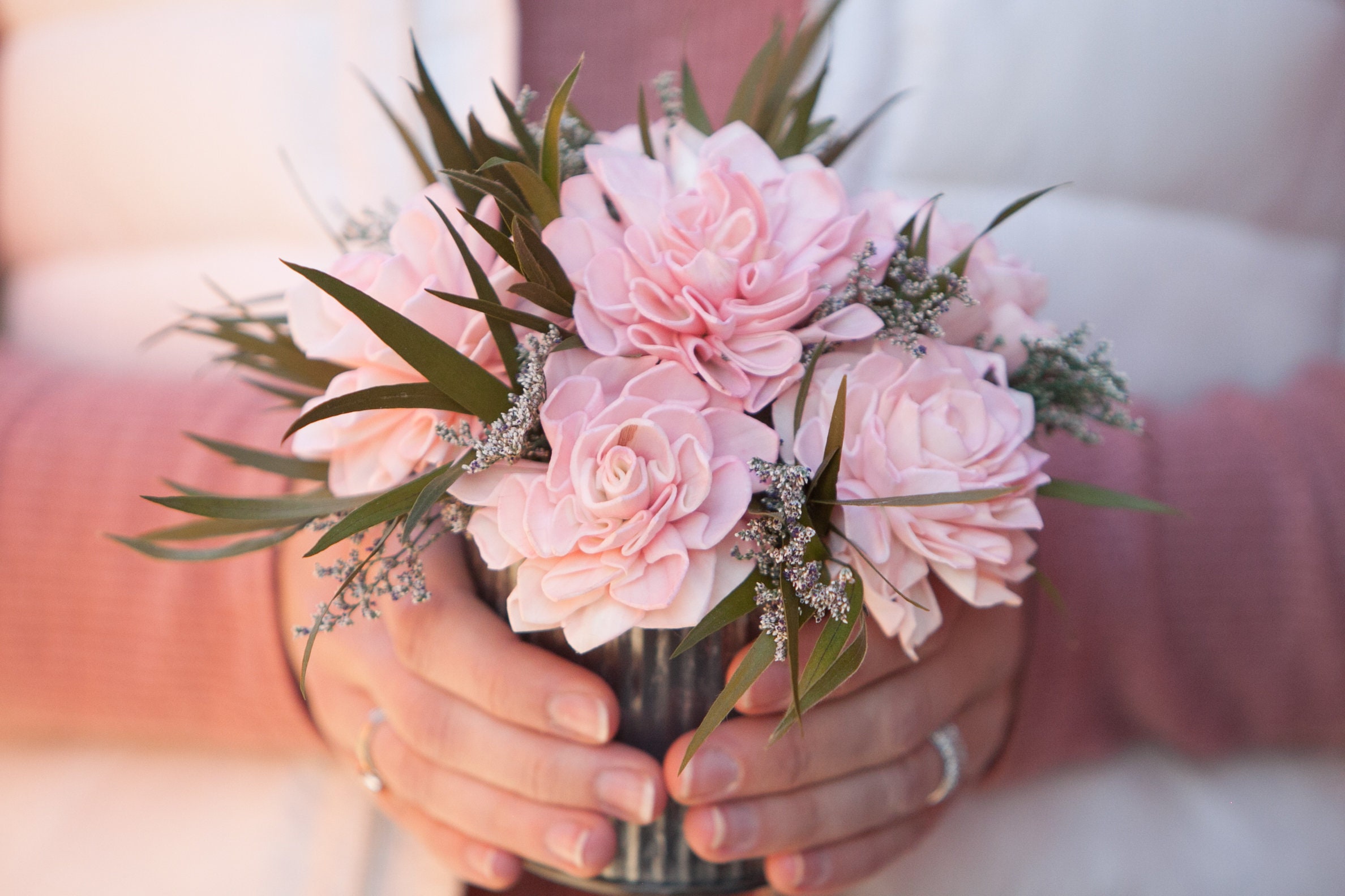 Small Blush Pink Dahlia Sola Flower Arrangement - Pink ...