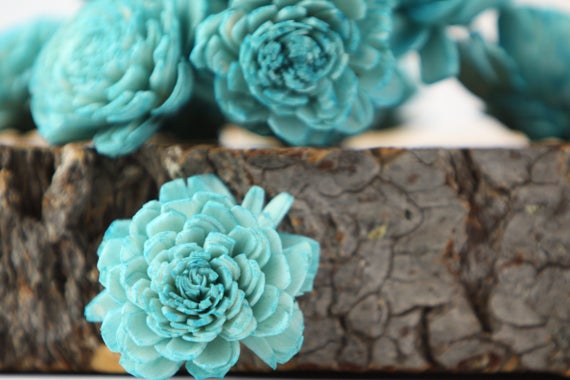 Teal Belly Sola Flowers - SET OF 10