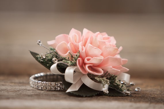 Woman's Rhinestone Dahlia Wristlet Corsage