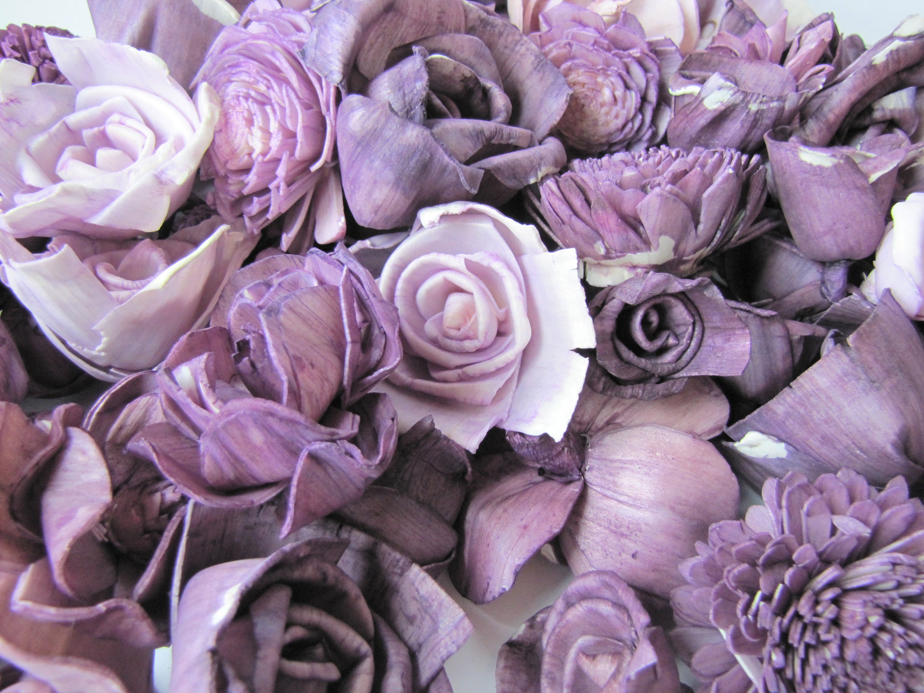 CLEARANCE Lot of 130 Assorted Purple Sola Flowers sola wood flowers