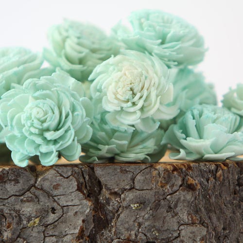 Mint Mini Chorki Flowers - Set of 15 , mint mini chorki sola flowers, sola flowers, balsa wood flowers, balsa wood sola flowers, mint flower