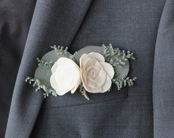 Maria Rose Sola Flower Pocket Boutonniere, Customizable