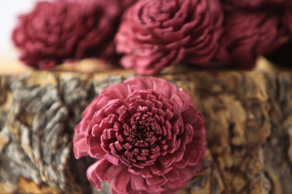 Aubergine Chorki Sola Flowers - SET OF 10 , Chorki, Sola, Wood Sola Flowers, Chorki Sola, Balsa Wood Flowers, Wedding DIY, Craft Flowers
