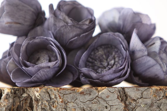 Navy Blue Camellia Sola Flowers- SET OF 30
