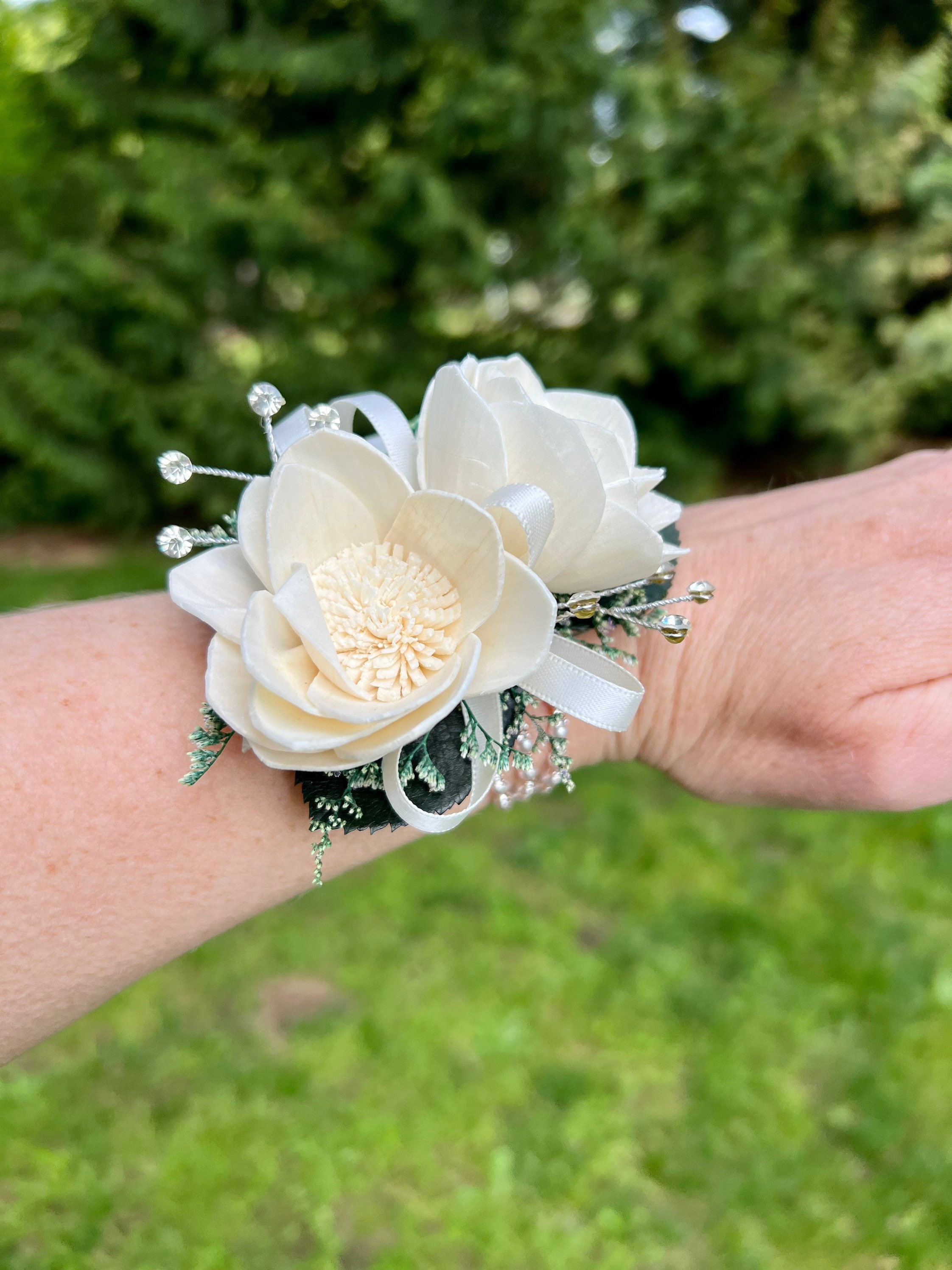 Keepsake Wrist Corsage with Pearl Bracelet in Dresher PA - Primrose  Extraordinary Flowers