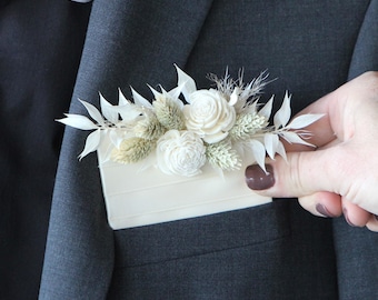 Boho Sola Flower Pocket Boutonniere, Customizable