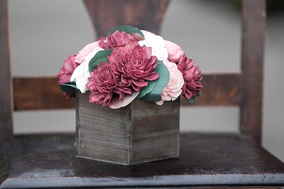 Pink, Burgundy and Rose Gold Sola Flower Arrangement