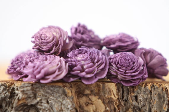 Purple Chorki Sola Flowers - Set of 10 ,  Plum Sola Flowers, Wood Sola Flowers, Chorki Sola, Balsa Wood Flowers, Craft Flowers, Sola