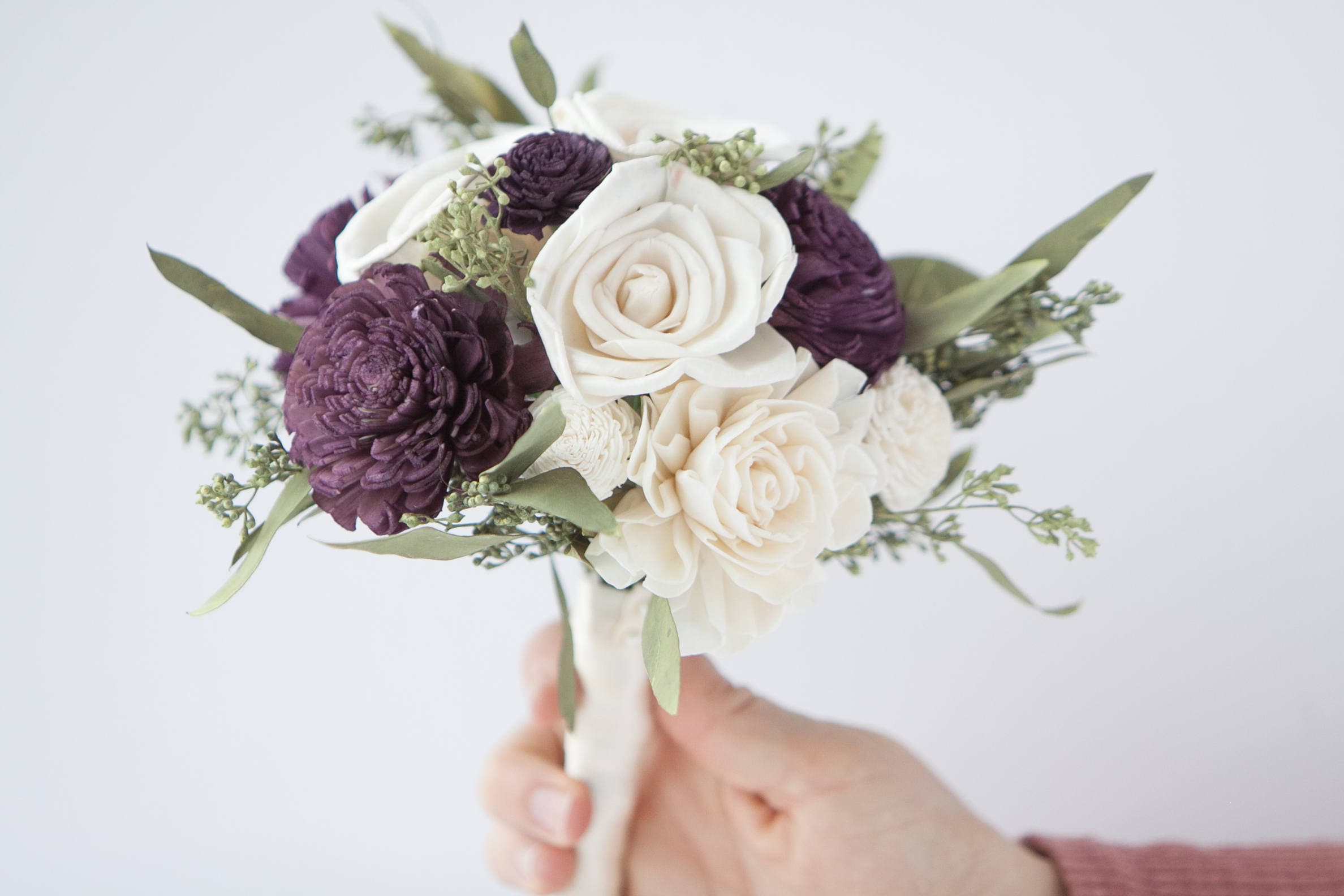 Purple Toss Bouquet, Mini Bouquet, Wedding Bouquet