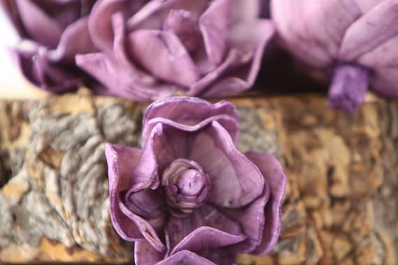 Purple Sola Magnolia Flowers- SET OF 10 , Purple Sola Flowers,  Blush Wood Sola Flowers, Magnolia Sola, Balsa Wood Flowers, Purple Flowers