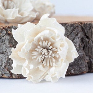 Hydrangea Sola Flowers - Set of 5 , Sola Flowers, Wood Sola Flowers, Balsa Wood Flowers, Craft Flowers, sola wood flowers