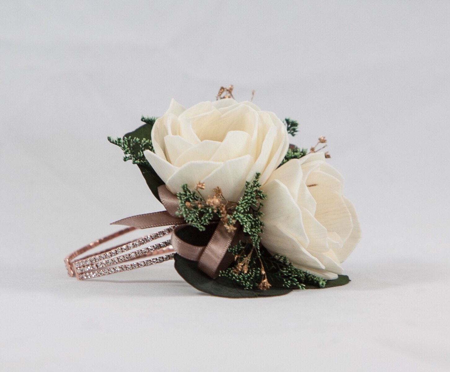 Woman s Camelia Rose Gold Sola Flower Wrist Corsage Keepsake