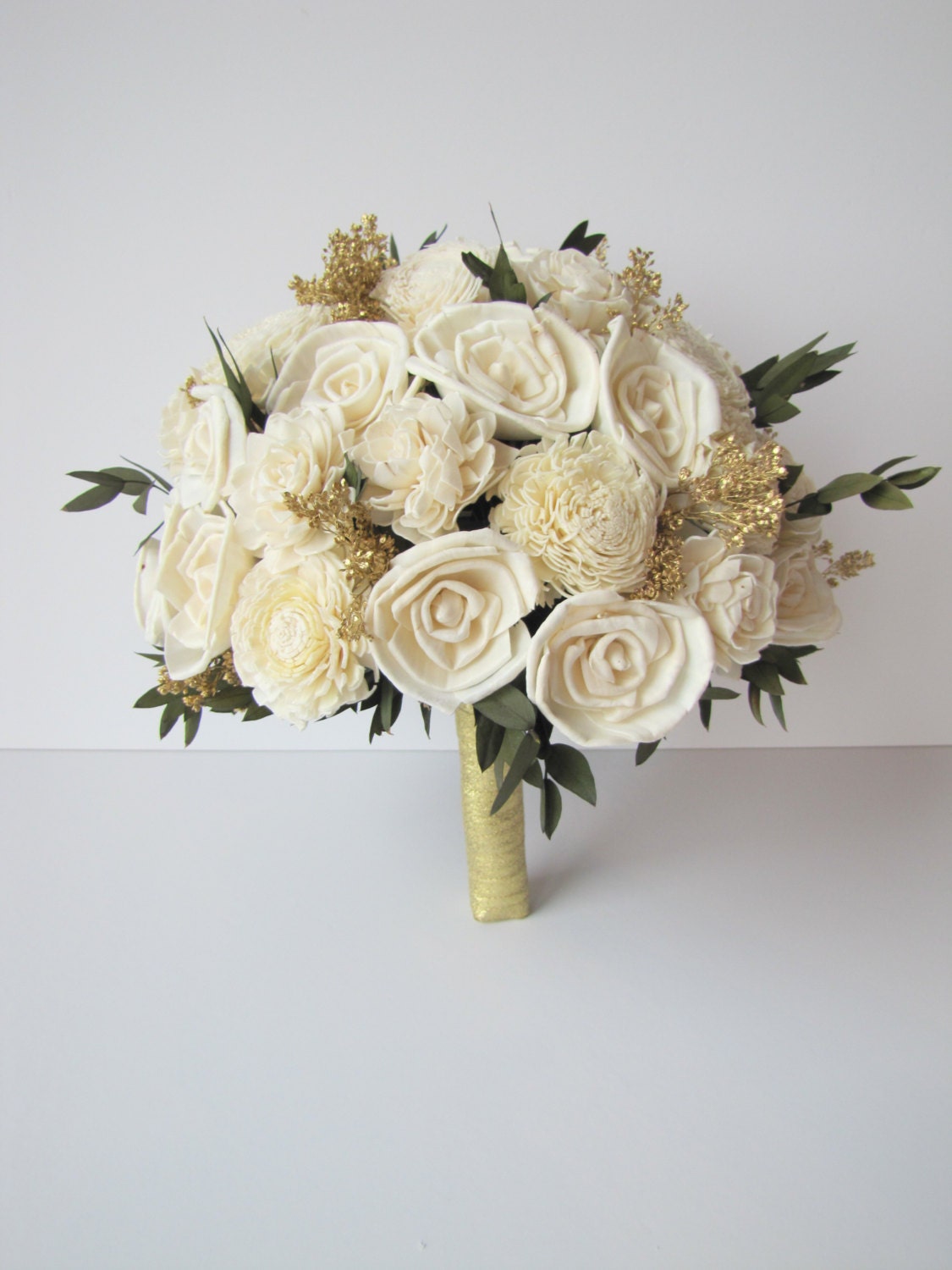 Ivory & Gold Wedding Bouquet - Neutral