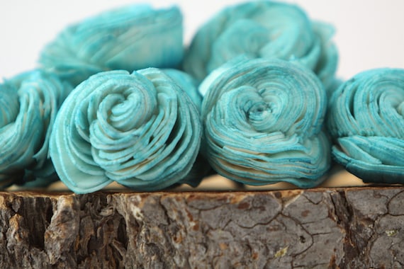 Teal Sola Shell Flowers - SET OF 15