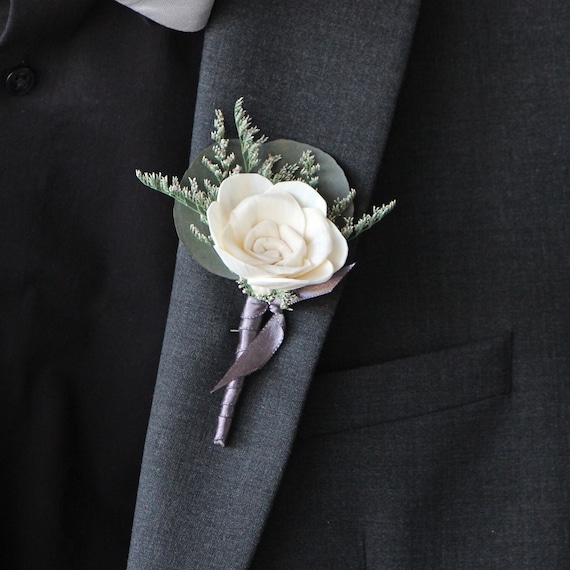 Maria Rose Keepsake Pin On Boutonniere, Customizable