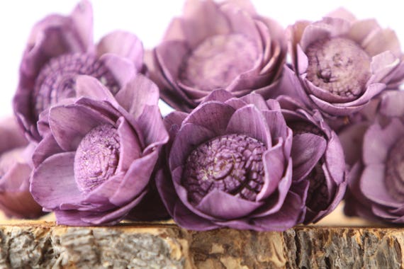 Purple Camellia Sola Flowers- SET OF 10