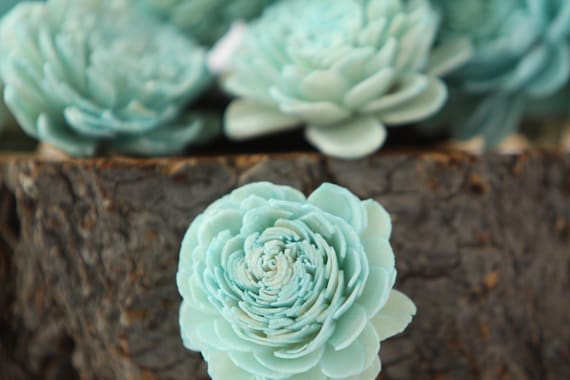 Turquoise Belly Sola Flowers - SET OF 10