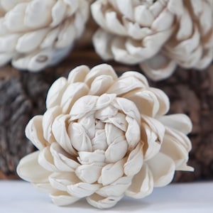 Football Mum Sola Flowers SET OF 10 , Sola Flowers, Wood Sola Flowers, Balsa Wood Flowers image 1