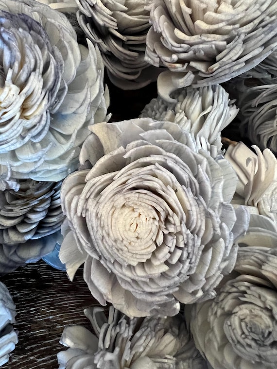 Steel Blue/Grey Chorki Sola Flowers - SET OF 40