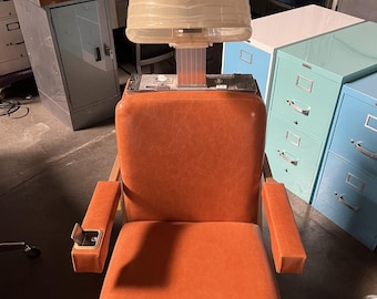 Vintage Retro Orange Swift Salon Hair Dryer Chair
