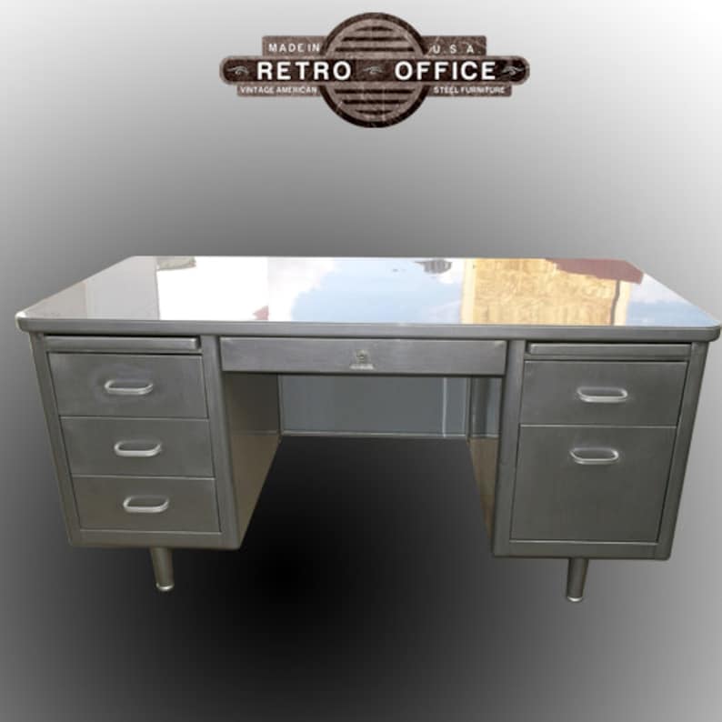 Steelcase Vintage Steel 60 Tanker Desks Fully Restored | Etsy