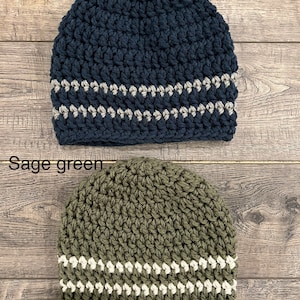 Adult men's crocheted beanie image 2