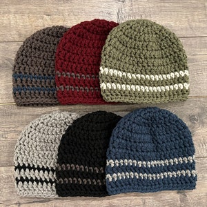 Adult men&#39;s crocheted beanie