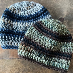 Adult men&#39;s crocheted beanie - Camo Collection