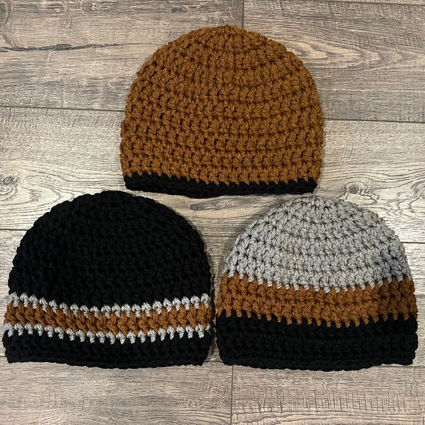 Adult men's crocheted beanie