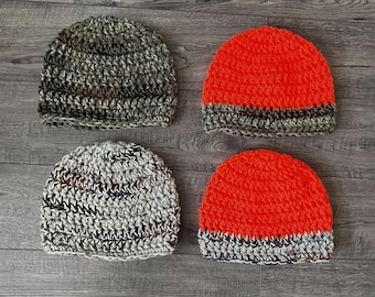 Adult men's crocheted beanie - Hunting Camo Collection