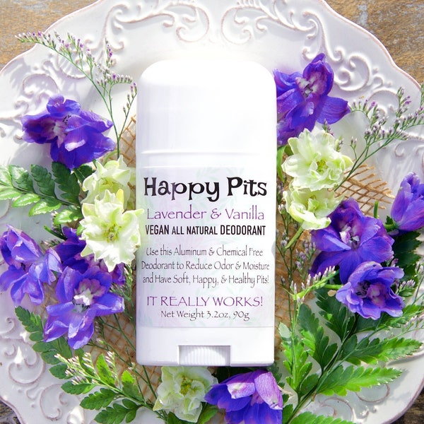 Lavender & Vanilla Natural Deodorant Happy Pits Vegan!