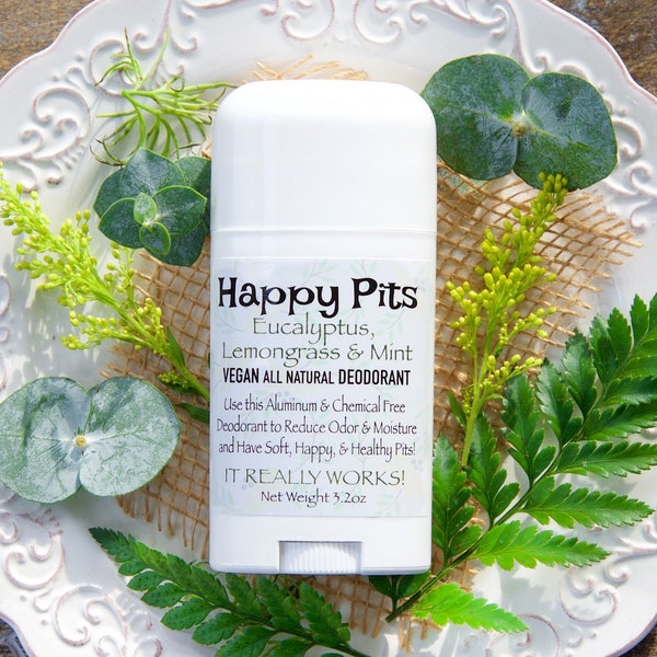 Eucalyptus, Lemongrass and Mint Natural Deodorant Happy Pits Vegan!
