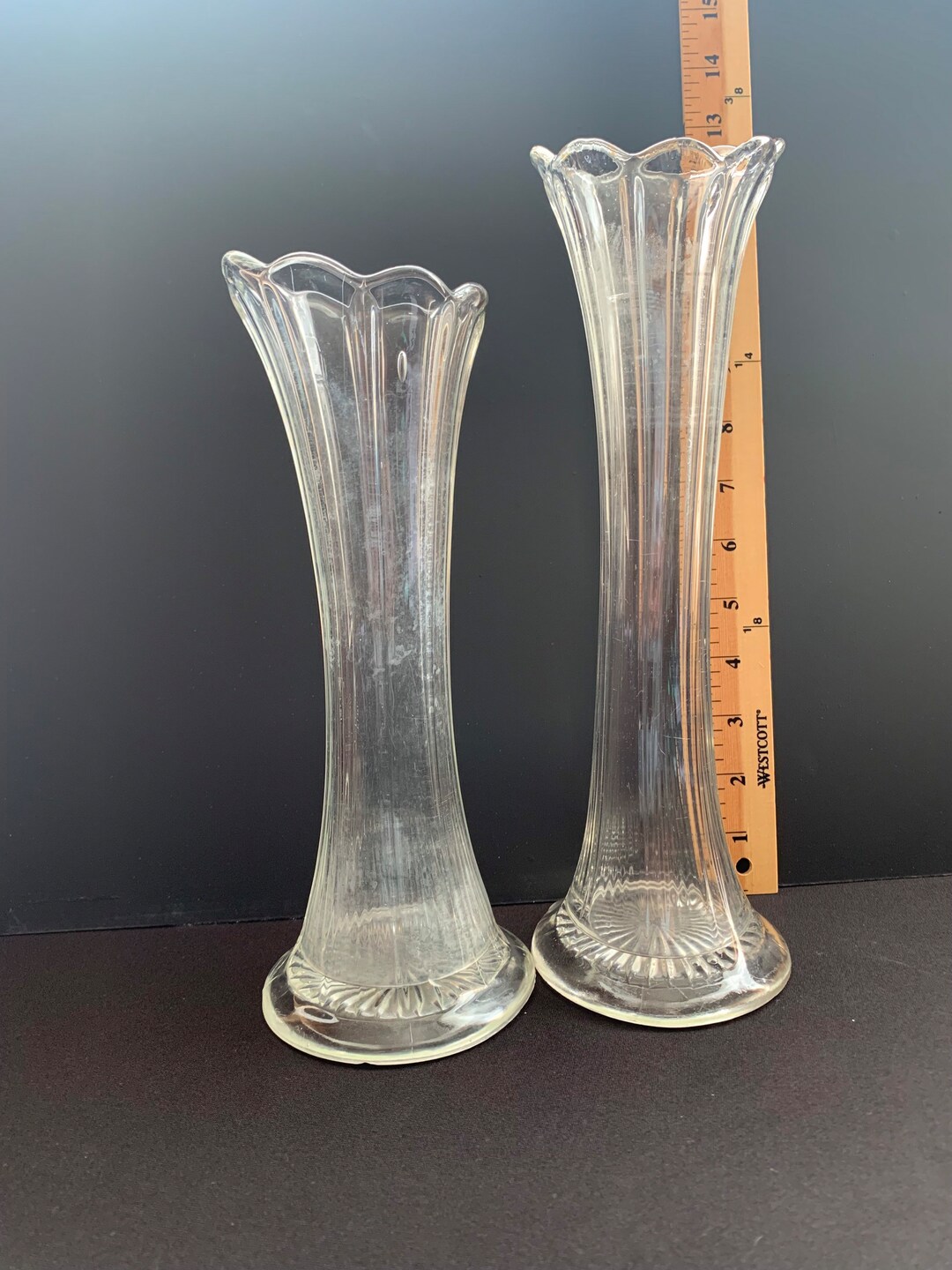 Fluted Glass Vases Etsy