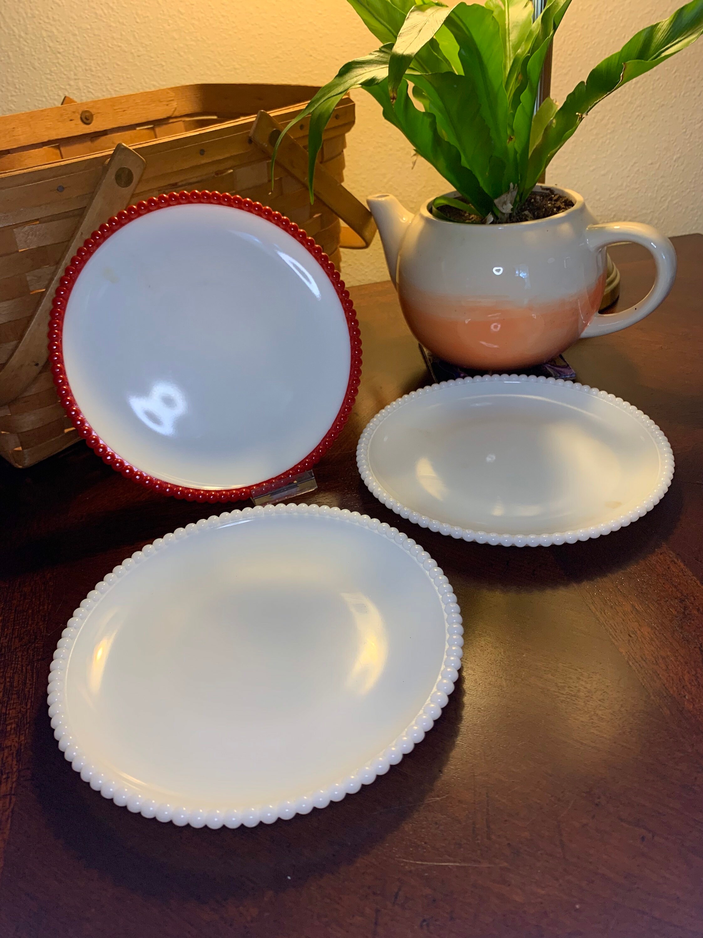 Westmoreland Beaded Edge Plates - Etsy