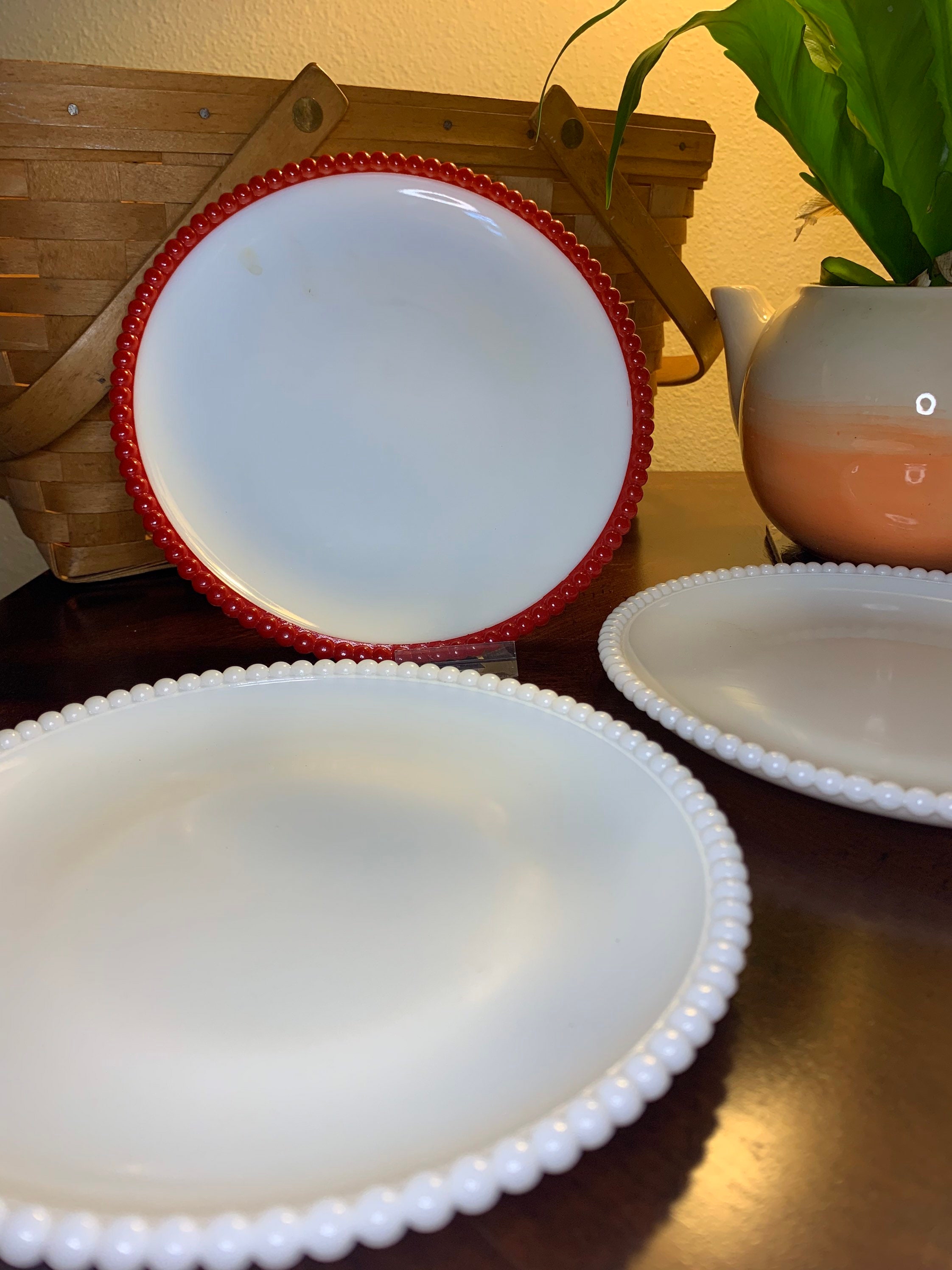 Westmoreland Beaded Edge Plates - Etsy