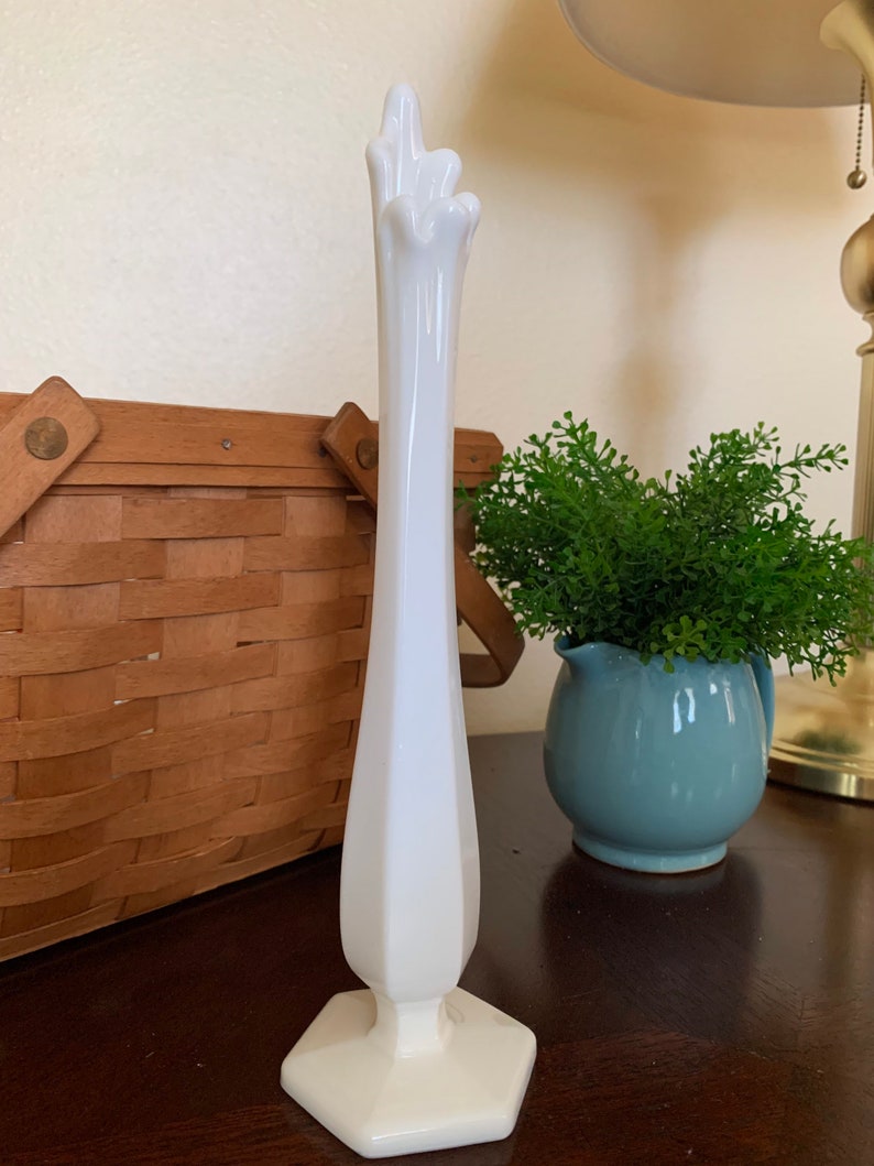 Westmoreland Swung Milk Glass Vase Etsy