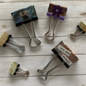 Embellished Binder Clips - Binder Clip - Embellished clip - Journal Clip - Planner Clip - Multiple size binder clips (24)