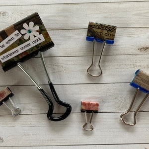 Embellished Binder Clips Binder Clip - Embellished clip - Journal Clip - Planner Clip - Photograph holder - Multiple size binder clips (19)