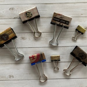 Embellished Binder Clips - Binder Clip - Embellished clip - Journal Clip - Planner Clip - Multiple size binder clips (28)