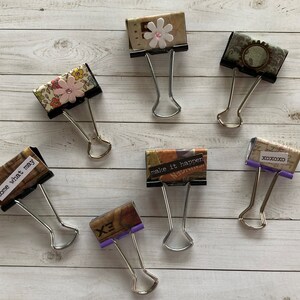 Embellished Binder Clips -Binder Clip - Embellished clip - Journal Clip - Planner Clip - Multiple size binder clips (29)