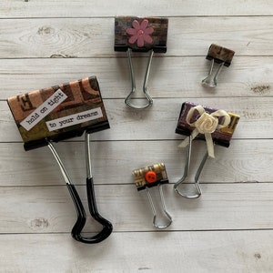 Embellished Binder Clips - Binder Clip - Embellished clip - Journal Clip - Planner Clip - Multiple size binder clips (26)