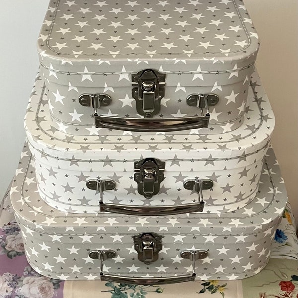 Storage Suitcase Shabby Chic Stars Boxes