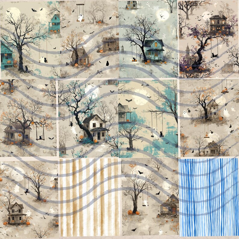 Creepy Cute Junk Journal PAPERS, Vertical, Fall Kit, Woods, Cats ...