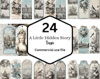Vintage French Tags: Printable Ephemera for Junk Journals (Digital Download)